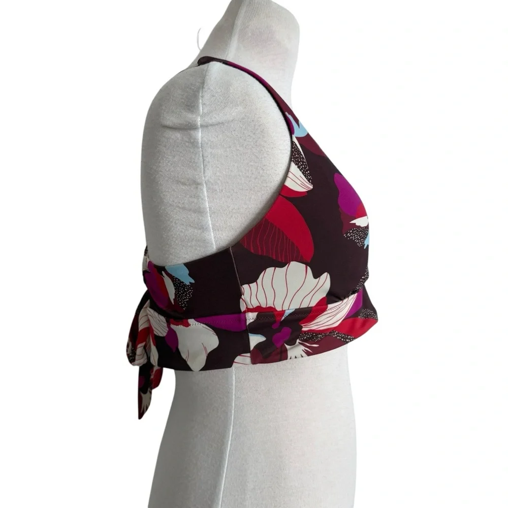 Athleta Plunge Bikini Top D-dd Decadent Chocolate Hero Bloom Large - Picture 10 of 12